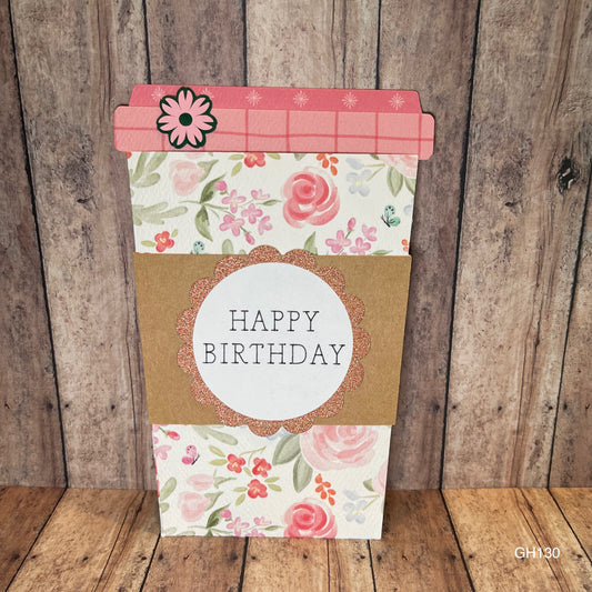 Happy Birthday Coffee Cup Gift Card Holder