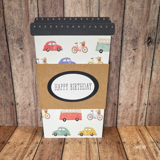 Happy Birthday Coffee Cup Gift Card Holder