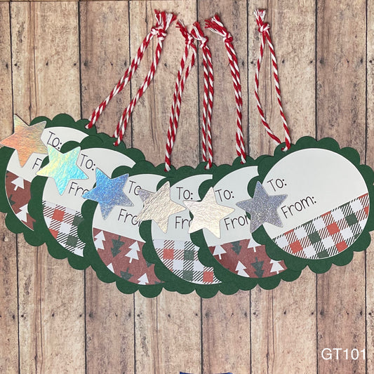 Festive Round Gift Tags (6 pack)