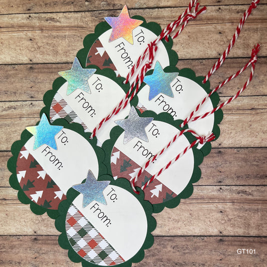Festive Round Gift Tags (6 pack)