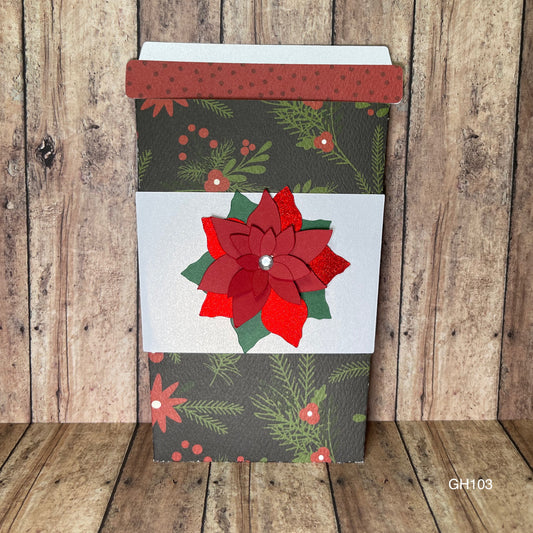 Poinsettia Coffee Cup Gift Card Holder