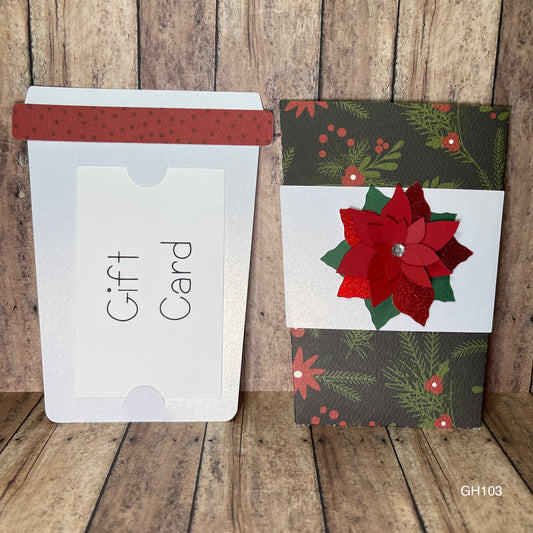 Poinsettia Coffee Cup Gift Card Holder