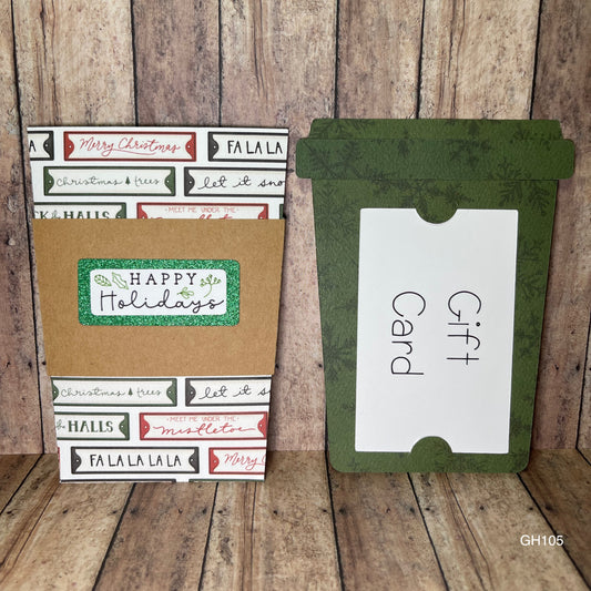 Happy Holidays Coffee Cup Gift Card Holder