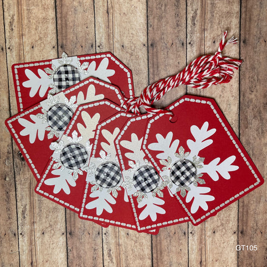Red Snowflake Gift Tags