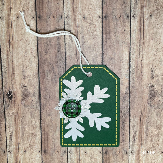 Green Snowflake Gift Tags