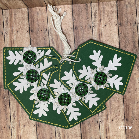 Green Snowflake Gift Tags